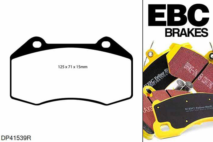 DP41539R, Opel Corsa, 1.6 Turbo OPC 207 PK 2011-2014, EBC Yellowstuff remblokken set vooras, Voor modellen met Brembo remklauwen aan de vooras, Voor modellen met een remschijf diameter 305mm