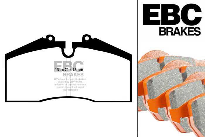 DP9767, Porsche 911 (964), 3.3 Turbo S 1990-1993, EBC Orangestuff remblokken set vooras, Voor modellen met Brembo remklauwen aan de vooras, Voor modellen met een remschijf diameter 322mm