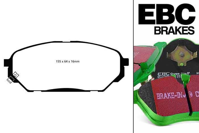 DP61813, Hyundai iX55, 3.0 TD 2008-2009, EBC Greenstuff remblokken set vooras, Voor modellen met een remschijf diameter 321mm