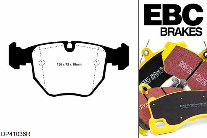 DP41036R, BMW X5, 4.4 (E53) 286 PK 2000-2003, EBC Yellowstuff remblokken set vooras, Voor modellen met ATE remklauwen aan de vooras, Voor modellen met een remschijf diameter 332mm