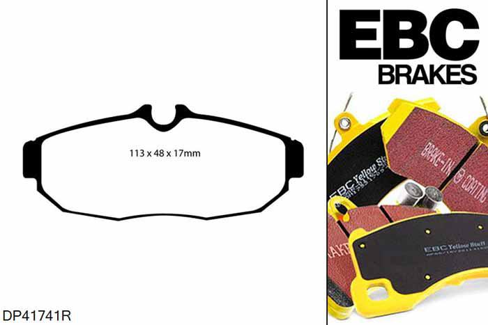 DP41741R, Ford Mustang (5th Generation), 4.0 Mustang (5th Generation), EBC Yellowstuff remblokken set achteras, Voor modellen met remschijf diameter van 300mm aan de achteras