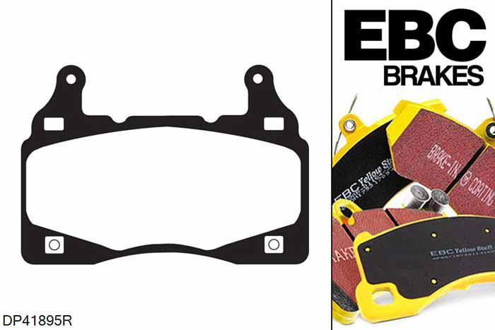 DP41895R, Chevrolet Camaro (5th Gen), 6.2 2011-2015, EBC Yellowstuff remblokken set vooras, Voor modellen met Brembo remklauwen aan de vooras, Voor modellen met een remschijf diameter 355mm