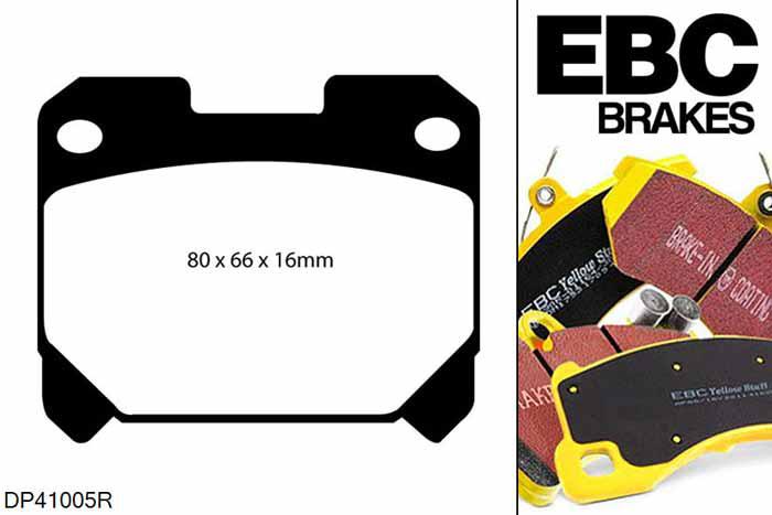 DP41005R, Toyota Celica, 2.0 Turbo GT4 (ST205) Celica, EBC Yellowstuff remblokken set achteras, Voor modellen met remschijf diameter van 315mm aan de achteras