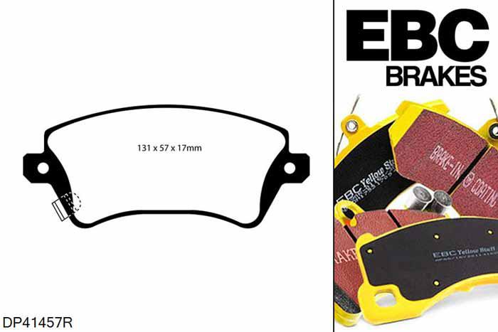 DP41457R, Toyota Corolla, 1.4 (ZZE120) 2002-2007, EBC Yellowstuff remblokken set vooras, Voor modellen met een remschijf diameter 255mm
