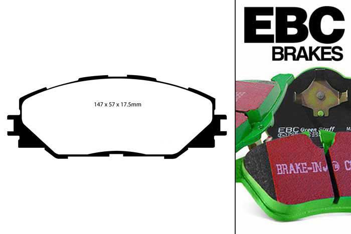 DP61792, Toyota Rav 4, 2.0 2006-2013, EBC Greenstuff remblokken set vooras, Voor modellen met een remschijf diameter 296mm