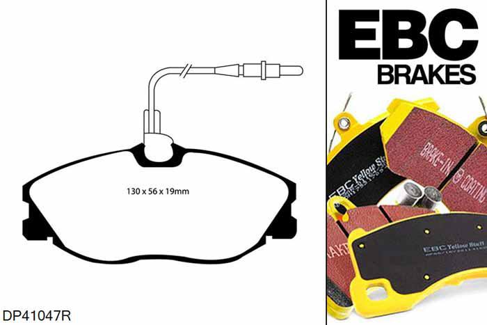 DP41047R, Citroen Xsara, 2.0 16v 1998-2002, EBC Yellowstuff remblokken set vooras, Voor modellen met Girling/TRW remklauwen aan de vooras, Voor modellen met een remschijf diameter 283mm