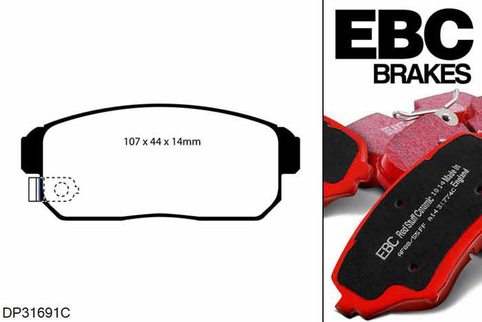 DP31691C, Suzuki Ignis, 1.5 2003-2008, EBC Redstuff remblokken set achteras