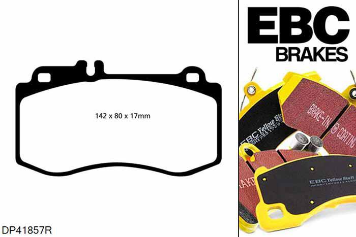 DP41857R, Mercedes E-Class Cabriolet (A207), E400 (3.0) Sport 2013-2017, EBC Yellowstuff remblokken set vooras, Voor modellen met Brembo remklauwen aan de vooras