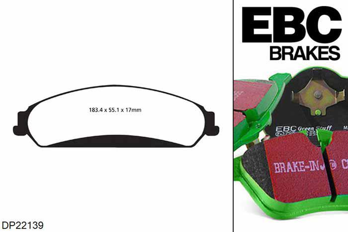DP22139, Chrysler 300C, 3.0 TD 2011-, EBC Greenstuff remblokken set vooras, Voor modellen met een remschijf diameter 345mm