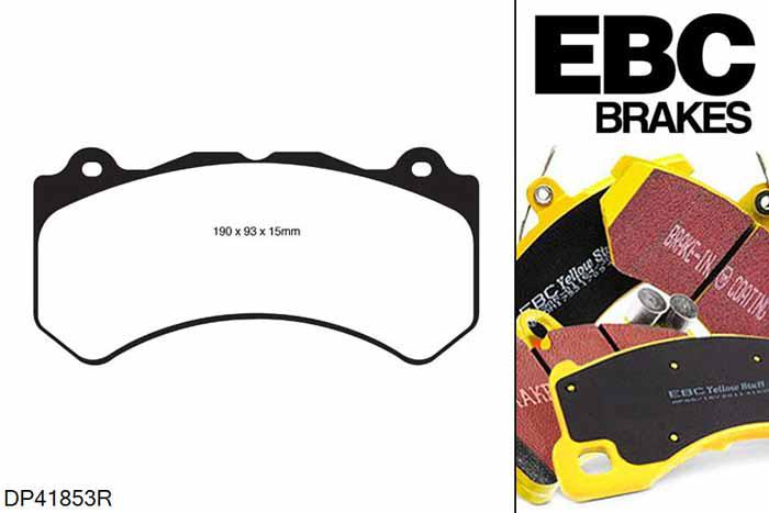 DP41853R, Dodge Challenger SRT Hellcat, 6.2 Supercharged 707 PK 2015-, EBC Yellowstuff remblokken set vooras, Voor modellen met Brembo remklauwen aan de vooras