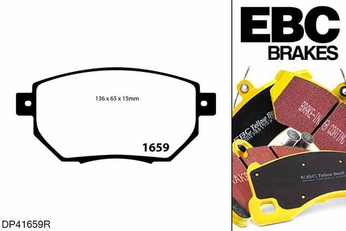 DP41659R, Nissan Murano, 3.5 (Z50) 2004-2006, EBC Yellowstuff remblokken set vooras, Voor modellen met een remschijf diameter 320mm