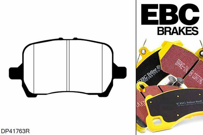 DP41763R, Opel GT, 2.0 Turbo 2006-2010, EBC Yellowstuff remblokken set vooras, Voor modellen met een remschijf diameter 296mm