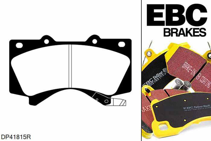 DP41815R, Toyota Landcruiser, 4.5 TD (VDJ200) 2008-2015, EBC Yellowstuff remblokken set vooras, Voor modellen met een remschijf diameter 340mm