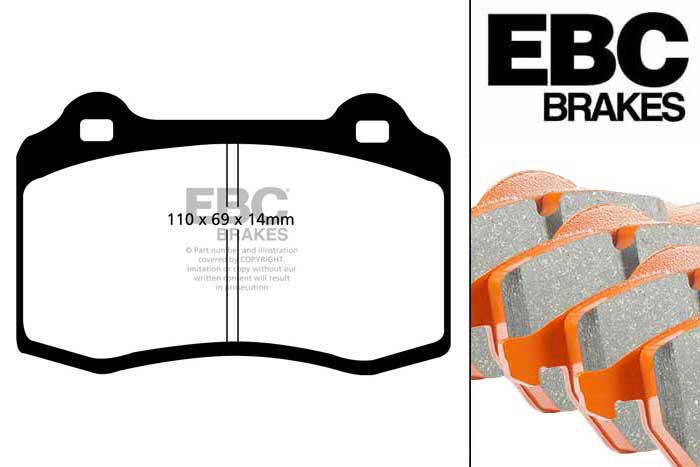 DP91140, Jaguar XK8, 4.2 2002-2006, EBC Orangestuff remblokken set achteras, Voor modellen met Brembo remklauwen aan de achteras, Voor modellen met remschijf diameter van 330mm aan de achteras