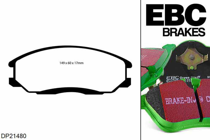 DP21480, Hyundai Trajet, 2.0 2000-2008, EBC Greenstuff remblokken set vooras, Voor modellen met een remschijf diameter 276mm