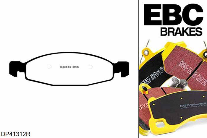 DP41312R, Jeep Grand Cherokee, 3.1 TD 1999-2005, EBC Yellowstuff remblokken set vooras, Voor modellen met ATE remklauwen aan de vooras, Voor modellen met een remschijf diameter 305mm