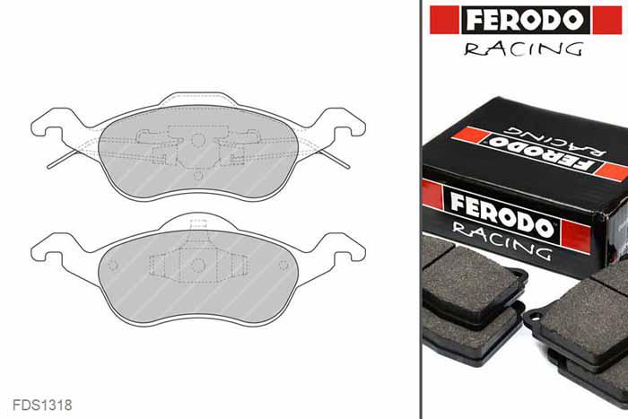 FDS1318, Ferodo DS-Performance remblokken vooras, Ford Focus I (DAW, DBW), 1.4 16V, 55kW/75pk, Bouwj. aug-98 - nov-04, ATE remklauw vooras