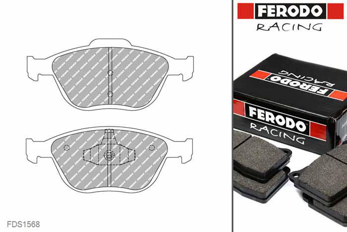 FDS1568, Ferodo DS-Performance remblokken vooras, Ford Focus I (DAW, DBW), 2.0 ST170, 127kW/173pk, Bouwj. mrt-02 - okt-04, ATE remklauw vooras