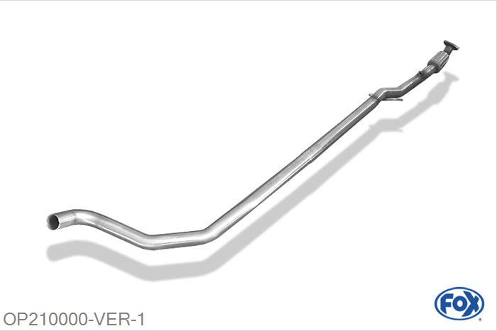 OP210000-VER, Opel Adam 1.2l 51kW 1.4l 64/74kW, Voordemper vervangende buis 50mm Buisdiameter Geheel RVS, Zonder goedkeuring