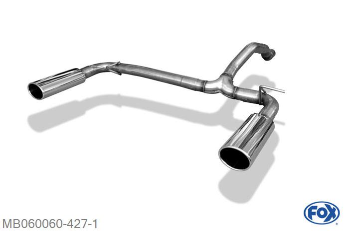 MB060060-427, Mercedes M-Klasse W163 3.2l 160kW 3.7l 173/180kW 4.3l 200kW 4.0l CDI 184kW, Endrohrsystem rechts/links voor original Einddemper - 115x85mm  Type 36 rechts/links 63,5mm Buisdiameter Geheel RVS, ABE (eintragungsfrei)