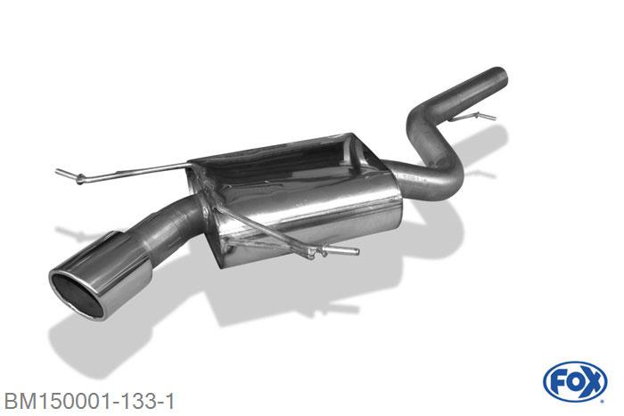 BM150001-133, BMW X1 - X84 Diesel 2.0l D 150kW, Einddemper met eindstuk 1x100mm  Type 16 70mm Buisdiameter Geheel RVS, Absortie demper, mooie diepe sound, Met E-keur