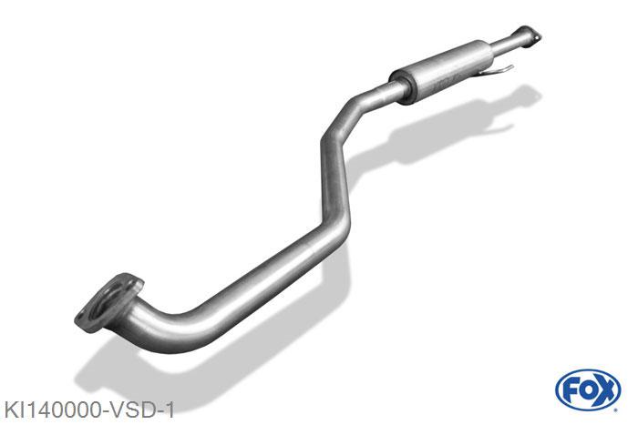 KI140000-VSD, Kia Cerato Schragheck 1.6l 77/90kW 2.0l 105kW 1.5l D 75kW 1.6l D 85kW 2.0l D 83kW, Voordemper Geheel RVS, Absortie demper, mooie diepe sound, Teilegutachten (eintragungspflichtig)