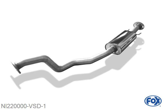 NI220000-VSD, Nissan Juke - F15 1.6l 140kW, Voordemper 55mm Buisdiameter Geheel RVS, Absortie demper, mooie diepe sound, Met E-keur
