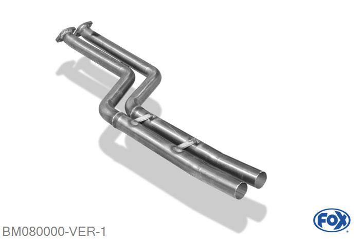 BM080000-VER, BMW Z4 E85 2.2l 125kW 2.5l 141kW 3.0l 170kW, Voordemper vervangende buis O50mm 2x50mm Buisdiameter Geheel RVS, Zonder goedkeuring