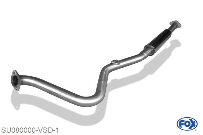 SU080000-VSD, Subaru BRZ/ Toyota GT86 2.0l 147kW, Voordemper 63,5mm Buisdiameter Geheel RVS, Absortie demper, mooie diepe sound, Met E-keur