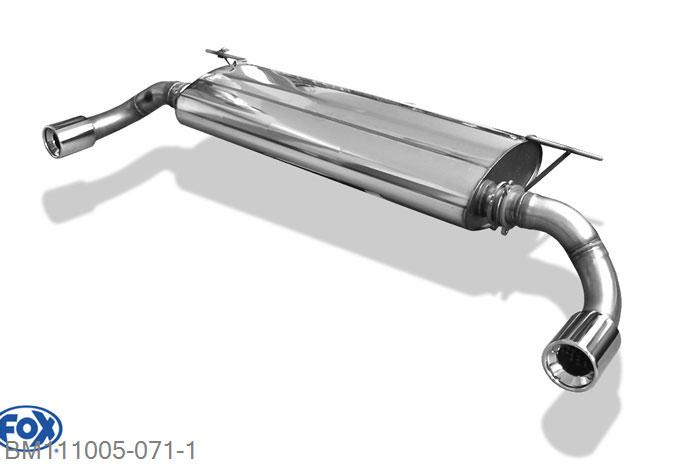 BM111005-071, BMW X5 Typ E70 Diesel 3.0l D 155kW, Einddemper met uitgang rechts/links - 1x90mm  Type 13 rechts/links Geheel RVS, Absortie demper, mooie diepe sound