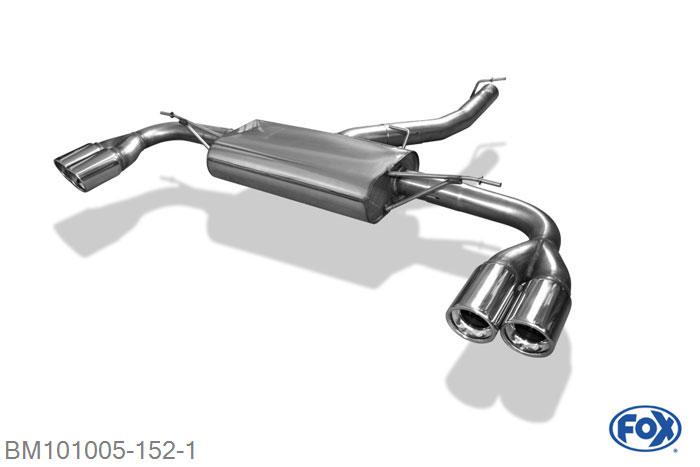 BM101005-152, BMW X3 F25 2.0l D 135kW 3.0l 190kW, Einddemper met uitgang rechts/links - 2x90mm  Type 17 rechts/links 70mm Buisdiameter Geheel RVS, Absortie demper, mooie diepe sound, Met E-keur