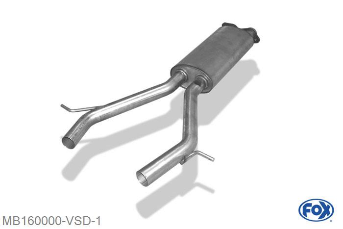 MB160000-VSD, Mercedes CLS Typ C219 3.5l 200kW 3.0l CDI 165kW, Voordemper rechts/links 55mm Buisdiameter Geheel RVS, Absortie demper, mooie diepe sound, Met E-keur