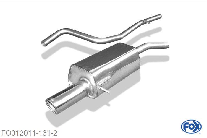 FO012011-131, Ford Fiesta V - Diesel 1.4l Tdci 50kW 1.6l TDci 66kW, Einddemper inkl. Verbindingsbuis zum Kat - 1x90mm  Type 16 50mm Buisdiameter Geheel RVS, Absortie demper, mooie diepe sound, Met E-keur