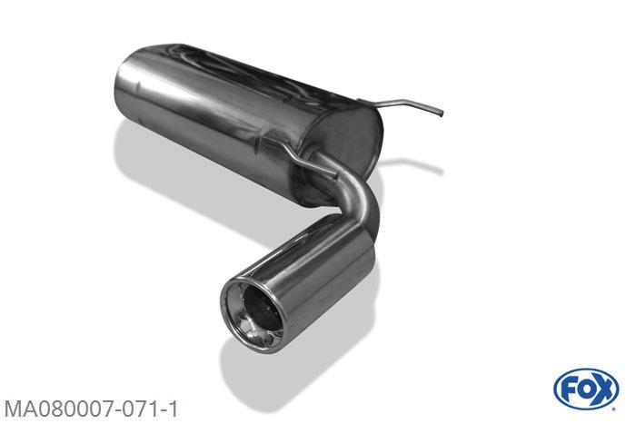 MA080007-071, Mazda MX5 Typ NA 1.5l 66kW 1.6l 85kW 1.8l 96kW, Einddemper met eindstuk 1x90mm  Type 13 Geheel RVS, Absortie demper, mooie diepe sound, Teilegutachten (eintragungspflichtig)