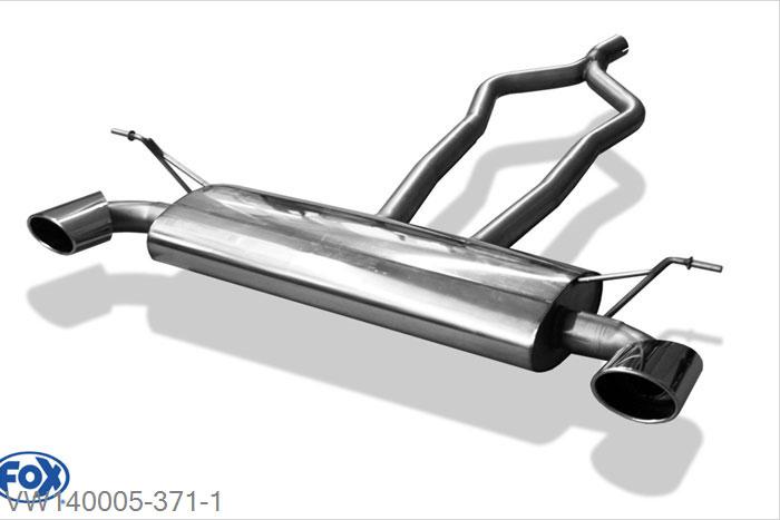 VW140005-371, VW Touareg Typ 7L 3.2l V6 162/177kW 2.5l R5 TDI 128kW 3.0l V6 TDI 165kW, Einddemper met uitgang rechts/links - 140x90mm  Type 32 rechts/links 70mm Buisdiameter Geheel RVS, Absortie demper, mooie diepe sound, Met E-keur