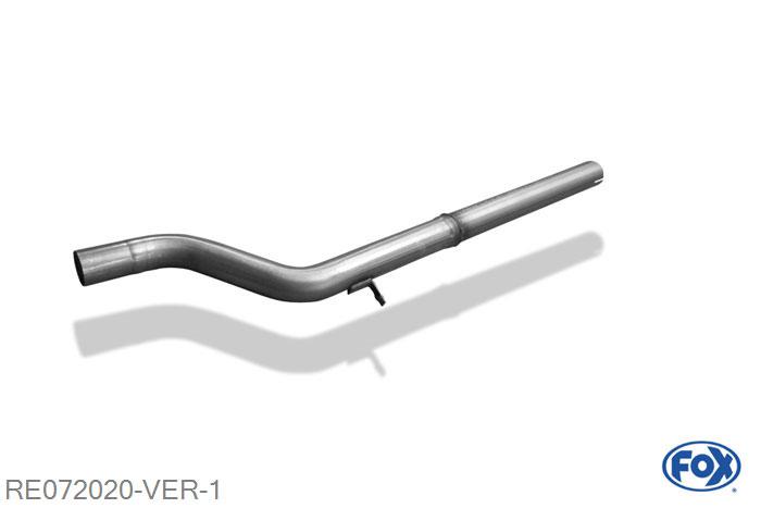 RE072020-VER, Renault Clio III Sport 1.6l 94kW, Voordemper vervangende buis O63,5mm 63,5mm Buisdiameter Geheel RVS, Zonder goedkeuring