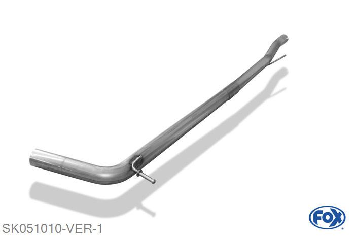 SK051010-VER, Skoda Fabia RS 5J Limousine/ Kombi 1.4l 132kW, Voordemper vervangende buis 55mm Buisdiameter Geheel RVS, ohne