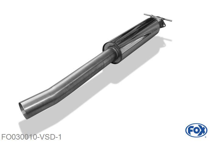 FO030010-VSD, Ford Focus I RS 2.0l 158kW, Voordemper 70mm Buisdiameter Geheel RVS, Absortie demper, mooie diepe sound, Met E-keur
