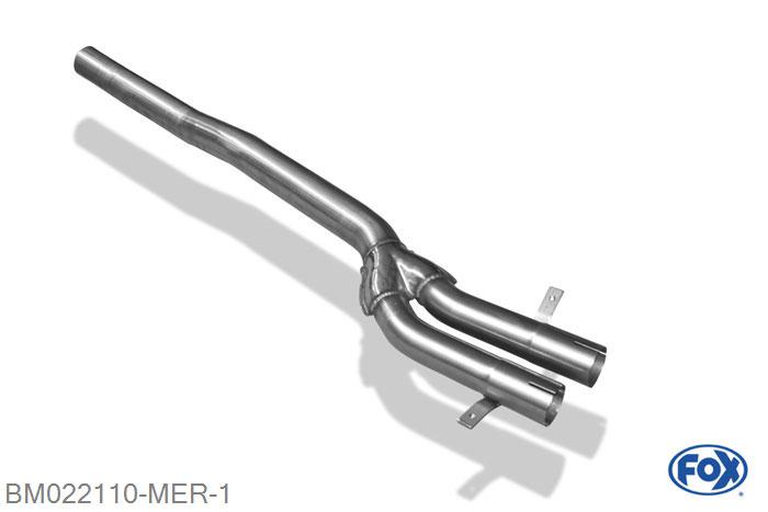 BM022110-MER, BMW E46 325Ti 2.5l 141kW, Middendemper vervangende buis dubbele buis 63,5mm/ 2x50mm Buisdiameter Geheel RVS, ohne