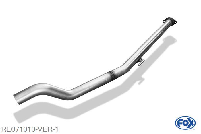 RE071010-VER, Renault Clio II B 1.2l 1.5l D 48/60/72kW 1.9l D 59kW 2.0l 16V 124kW, Voordemper vervangende buis zonder TUV 55mm Buisdiameter Geheel RVS, Zonder goedkeuring