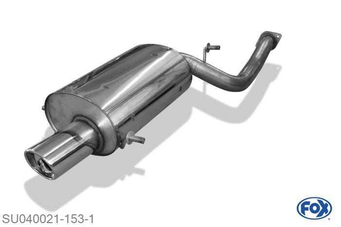 SU040021-153, Subaru Impreza GD/ GG - Schragheck & Stufenheck 2.0l 118kW, Einddemper O63,5mm - 1x100mm  Type 17 63,5mm Buisdiameter Geheel RVS, Absortie demper, mooie diepe sound, Met E-keur