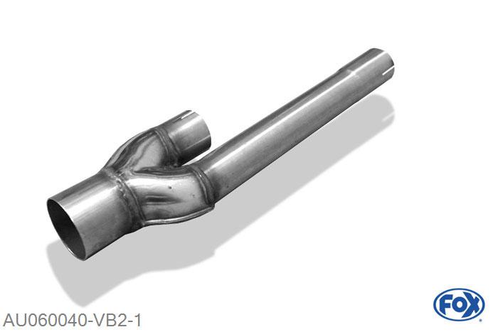 AU060040-VB2, Audi A4/ S4 Typ B5 quattro 2.4l/ 2.6l/ 2.7l/ 2.8l/ 2.5l TDI, Verbindingsbuis zum Kat 70 op 2x50mm 2x50mm/70mm Buisdiameter Geheel RVS