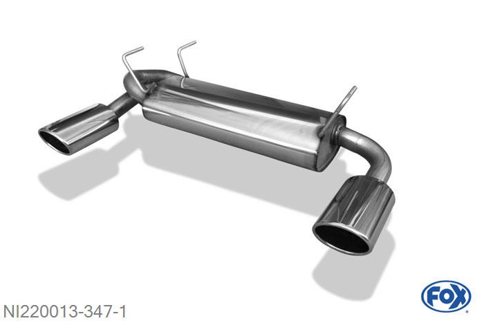 NI220013-347, Nissan Juke - F15 (Allrad) 1.6l 140/147/157kW, Einddemper met uitgang rechts/links - 115x85mm  Type 32 rechts/links 55mm Buisdiameter Geheel RVS, Absortie demper, mooie diepe sound, Met E-keur