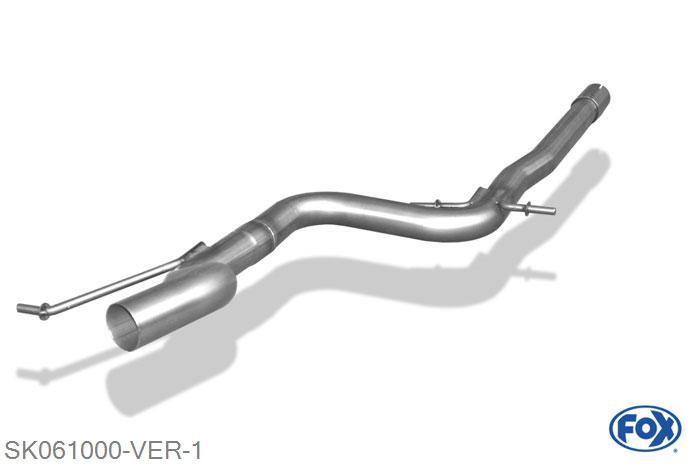 SK061000-VER, Skoda Octavia Typ 1Z 1.4l 55/59kW 1.6l 75/85kW 1.8l TSI 118kW 2.0l 110kW 1.9l TDI 77kW 2.0l TDI 100/103kW, Voordemper vervangende buis 55mm Buisdiameter Geheel RVS, ohne