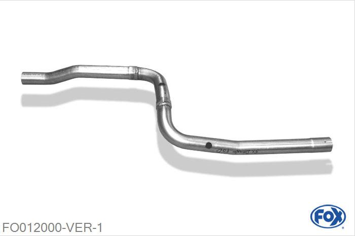 FO012000-VER, Ford Fiesta V ST150 2.0l 110kW, Voordemper vervangende buis 55mm Buisdiameter Geheel RVS, Zonder goedkeuring