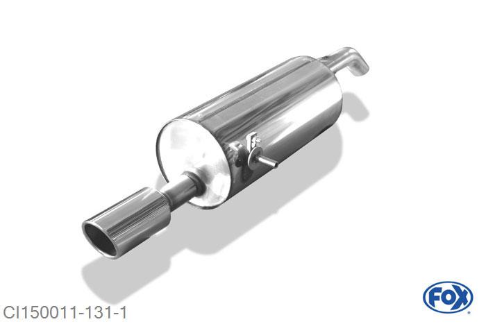 CI150011-131, Citroen DS3 1.4l 70kW 1.6l 88/115kW 1.6l HDi 68/82kW, Einddemper met eindstuk 1x90mm  Type 16 50mm Buisdiameter Geheel RVS, Absortie demper, mooie diepe sound, Met E-keur