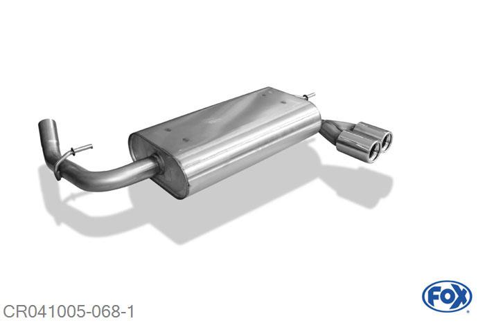 CR041005-068, Chrysler Neon II 1.6l 85kW 2.0l 98kW, Einddemper met eindstuk 2x76mm  Type 13 Geheel RVS, Absortie demper, mooie diepe sound, Met E-keur