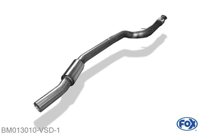 BM013010-VSD, BMW F20/F21 - M135i 3.0l 235/240kW, Voordemper 80mm Buisdiameter Geheel RVS, Absortie demper, mooie diepe sound, Met E-keur