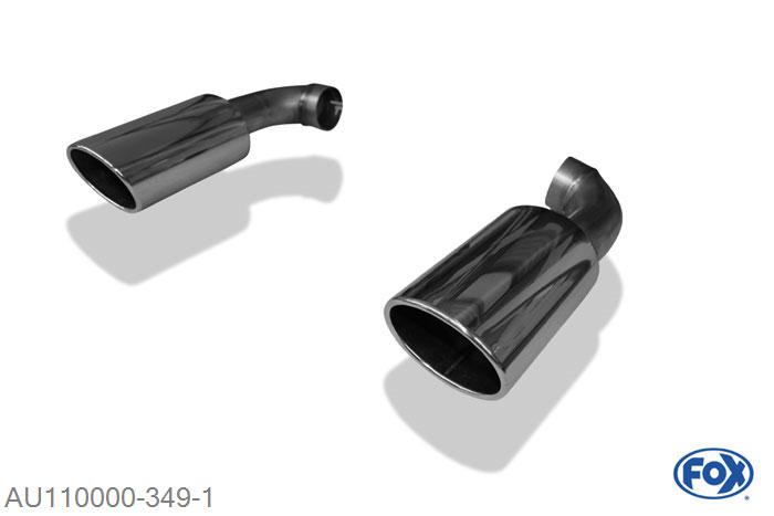 AU110000-349, Audi Q7, Endrohrpaar zum opstecken - 129x106mm  Type 32 rechts/links Geheel RVS, ABE (eintragungsfrei)