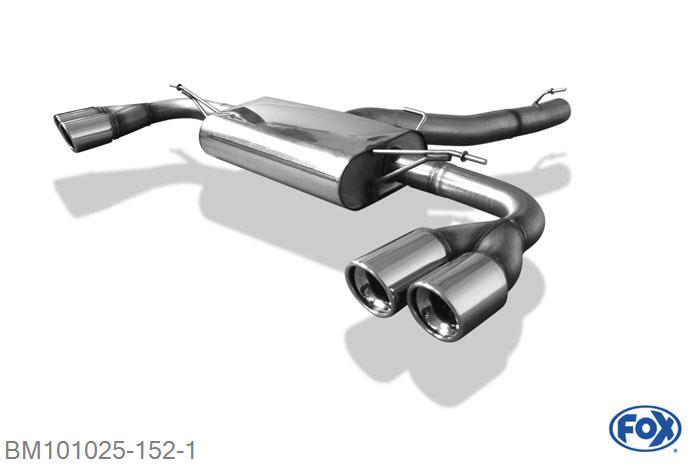 BM101025-152, BMW X3 F25 - Benzin 3.0l 225kW 3.0l D 230kW, Einddemper met uitgang rechts/links - 2x90mm  Type 17 rechts/links 80mm Buisdiameter Geheel RVS, Absortie demper, mooie diepe sound, Met E-keur